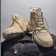 Western Region Kamel Martin Boots Herrenschuhe Spring High-Top Britisch-Stil Mittelbekleidung Stiefel Outdoor Mountainering Labour Protection Desert Battle Boots Sommer Khaki Upgrade Modell 39
