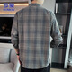 ROMON long-sleeved shirt men's autumn and winter loose men's shirt trendy plaid casual shirt jacket gray 2XL