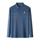 
MONTAGUT Middle-aged men's long-sleeved T-shirt Spring and Autumn New Mulberry Silk Loose Daddy's Lapel POLO Shirt Gray Blue 9901 M 165 [Suggested 100-120 Jin [Jin equals 0.5 kg]]