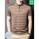 
MONTAGUT brand men's mulberry silk short-sleeved polo T-shirt summer middle-aged dad casual striped lapel T-shirt A829-red 2XL 180 suitable for 145-165Jin [Jin equals 0.5 kg]