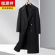 Hengyuanxiang otoño e invierno de estilo británico de estilo británico chaqueta de lana de lana larga de lana de doble cara traje de negocios de alta gama Collar gris [lana de lana de cachemira de doble cara] XL (180)
