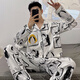 猫人2025新款男士青少年春秋夏季长袖卡通大码睡衣家居服 9905款 M 标准(高165\100斤)