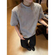 Digada coréen Version Couleur solide hommes Men à manches courtes Summer Summer Simple Round Neck Men T-shirt Men Loose T-shirt à manches courtes décontractée Men and Women Wyn-T679 Black M