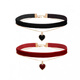 Feiyu burgundy velvet love necklace, atmospheric double-layer tassel clavicle chain, retro style velvet choker, red love heart