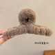 Yuqi Autumn and Winter Plush Clip Large Shark Clip Hair Clip Back of the Head Hair Clip Hair Clip Women's Headwear Extra Large A02 Plush Dark Coffee (11CM)