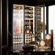 Qielong 808W red wine cabinet double-door constant temperature moisturizing ultra-thin insertable air-cooled frost-free compressor wine cabinet office home liquor and wine refrigerated display 808W obsidian black + beech wood shelf + stainless steel cabinet