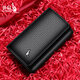 
Kangaroo key bag new leather coin wallet men's large capacity multi-function key clip men's storage bag card bag black