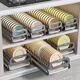 RSRDDY kitchen pull-out dish storage rack in-cabinet dish rack pull-out basket drawer-type dish plate storage rack drain rack free of installation dish rack - can hold 10 bowls suitable for countertops