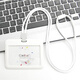 Fashionable round rope lanyard tag employee card bus card work card work card campus card card student bus C5 gray vertical version + 9734 silver round rope
