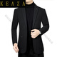 KEAZA轻奢男装高档品牌春秋季新款羊毛西装外套男毛呢西服修身单西外套 咖色 M 170