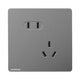Conjunto de panel de zócalo de Siemens, 10 paquetes delgados de cinco hoyos inclinados, instalación oculta de tipo 86, dos o tres plug, Haocai Silver gris oscuro