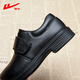 Huili boys' leather shoes campus performance shoes casual versatile little gentleman British etiquette children's shoes 0052 black 31
