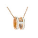 Hermes Pop Hop H Oval Postero tridimensional Collar chapado rosa H1479 White H147991fo49