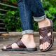 
New summer sandals for men's outdoor beach shoes, anti-slip soft sole outdoor two-purpose sandals waterproof casual shoes, brown Ou689 upgraded model 40 [only one size smaller]
