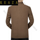 KEAZA轻奢男装高档品牌春秋季新款羊毛西装外套男毛呢西服修身单西外套 咖色 M 170