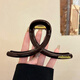 BARY REEF Large Cross Letter Clip Women's Sensational Updo Shark Clip Back of Head 2025 Hair Clip Chocolate Brown Large Letter Clip About 13cm