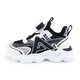 Kinderschuhe für Jungen- und Mädchenschuhe für atmungsaktive Sommer-Netze mittelgroße Kinder Jungen Running Schuhe Nicht-Schlupf-Sportschuhe Schwarz und Weiß (Sommernetz) 683 29 Innere Länge 18,5 cm