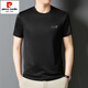 Pierre cardin 2025 summer new short-sleeved men's trendy round neck print middle-aged and young casual tops men's fashion T-shirt men 723-1 gray-green 3XL Recommended 165-180Jin [Jin equals 0.5 kg]