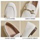 ZHR loafers women's spring and autumn commuting style flat-sole leather shoes women's soft-faced single shoes women AH653 beige 39