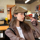 万佳臻反戴前进帽子女秋冬季2025新款薄百搭日系鸭舌复古画家报童贝雷帽 前进帽【咖色】