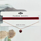 Feiyu burgundy velvet love necklace, atmospheric double-layer tassel clavicle chain, retro style velvet choker, red love heart