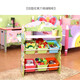 Teamsonfondoqi Baby Bibliothèque Picture Libris de rangement de jouets pour enfants Cabinet de rangement de jouets Kindergarten Pink Jungle Adventure 3 étages Chaise de rangement TD-12799A