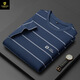 Paisenlong high-end men's clothing brand POLO shirt men's lapel summer new style youth and middle-aged business casual striped short-sleeved T-shirt 6193-Military green 48 M