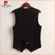 Pierre cardin men's vest black slim horse clip vest spring and autumn thin casual British style groom suit vest new style black vest L recommended 105-120 Jin [Jin equals 0.5 kg]