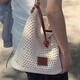 LUGeli große Kapazität gewebte Tasche Frauenbag 2025 Neue Sommer -Mode -Baumwollfäden -Crossbody -Tasche Küste Urlaub