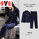 Yalu pijama de algodón puro de doble cara para mujeres en primavera y otoño cárdigan de gran tamaño de manga larga para damas de mediana edad y jóvenes colocados de color sólido XT9905 CAMSPARA PURO PURO/COTHER XL (120-140Jin [Jin equivale a 0.5 kg])