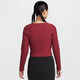 Nike (Nike) Women's 2024 Winter New CNY Short Short Fish Bone Bone Sports Cardigan HV8459 Burgundy HV8459-677 XL