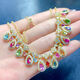 Fujiu Tourmaline naturelle + saphir coloré + apatite + tanzanite + collier en cristal rangée Seiko 925 incrustation en argent