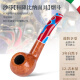 沙芬（SAVINELLI）进口手工烟斗石楠木P466面具673彩烟嘴老式6mm过滤芯烟斗男士礼品 【面具670型 经典大号弯斗】