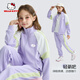 Hello Kitty Girls Sports Set 2025 New Spliced Contrast Color Sweater and Sleeping Pants Casual Two-Pack Taro Purple 120