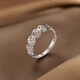 Qi Xiaomi 999 Pure Silver Copper Coin Ring Girls Open Ring Vegetarian Ring Index Finger Ring High-end Niche Design Ring for Girlfriend 999 Silver Copper Coin Ring Opening Adjustable