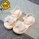 G.duck little yellow duck little princess girls sandals summer new children's sandals small, medium and large children's princess sandals Korean version soft sole Aisha beige 26 inner length 16.5 cm 4 years old