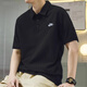 Nike (Nike) Shirt Polot à manches à manches à manches courtes 25 T-shirt sportif décontracté à manches courtes à manches courtes à manches courtes FN3895 / Coton pur / Skin-Friply et confortable Black M (170) 88A