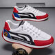 Zapatos de forrest gump zapatos para hombres transpirables pequeños zapatos blancos zapatos deportivos zapatos casuales zapatos de pedal de un pie a la altura de los zapatos de running resistente a la runda de desgaste AW66-blanca y azul 40