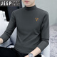 Jeep Spirit Pure Cotton Halbschildkragenpullover Basishemd Herren-Langsalz T-Shirt Middle Color Middle Collar Spring und Herbst Neues Männer T-Shirt Outer Top 6187 Charcoal Grey L [Vorgeschlagen 115-130jin [Jin gleich 0,5 kg]]]
