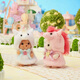 Familias Sylvanian Versión japonesa de Poodle Silk Cat Unicorn Set jugando a la casa Girl Toy Doll Set Regals para niños