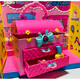 Ein-Wort rosa Kaninchen rosa Kaninchenkinder Kinderhaus Spiel Spielzeug Maskenbox Set Girl Simulierte Schmuckschachtel 2 Kinder 3 Prinzessin Geschenk 37001 Pink Rabbit Make-up Box Set