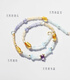 Li Shen's original design of natural amber, amethyst, aquamarine, tanzanite, American 14K gold choker beaded necklace, a customized adjustable necklace