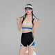 
Sanqi swimsuit women's conservative split three-piece sports long-sleeved shirt covering flesh to make you look slimming hot spring beach vacation swimsuit L