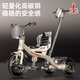 Phoenix (Phoenix) children's tricycle, bicycle, pushable baby tricycle, children's tricycle, pushable and rideable children's bicycle, three-wheel coffee color | titanium empty wheel + pedal + push handle