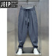 Jeep Spirit2025 Sommer neuer Baumwoll- und Leinen atmungsaktive hängende Casualhosen für die trendige Haremhose von Herren, die Black 2xl empfohlen haben, 150-170jin [Jin gleich 0,5 kg]