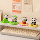 Qile birthday gift for women cute panda mobile phone holder desktop ornaments Teacher's Day souvenir for boyfriend work station decoration Panda mobile phone holder (relax)