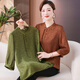 Commander Xiongs neuer chinesisches Mutter-Top-Mode-Shirt 2025 NEUER NEUER mittleren und älterer chinesischer Stil Lose T-Shirt für Frauen 9902 Green XL empfohlen 90-110jin [Jin ist 0,5 kg]