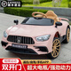 Beibele children's electric car four-wheeled toy car can sit on a person, a remote-controlled four-wheeled car, a child can drive a baby stroller for boys, high-end powder, dual drive 12V + Bluetooth APP + remote control, shock absorber + double door swing, birthday gift for girls