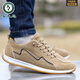 Woodpecker men's shoes 2025 spring new leather casual shoes fashion trendy soft sole one-foot driving shoes men's sports shoes AW9906 blue cloth style 38 small size / big size