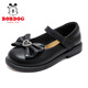 Babu Dou children's shoes spring British style princess shoes medium and large children's fashion girls' leather shoes casual 108551042 black 29